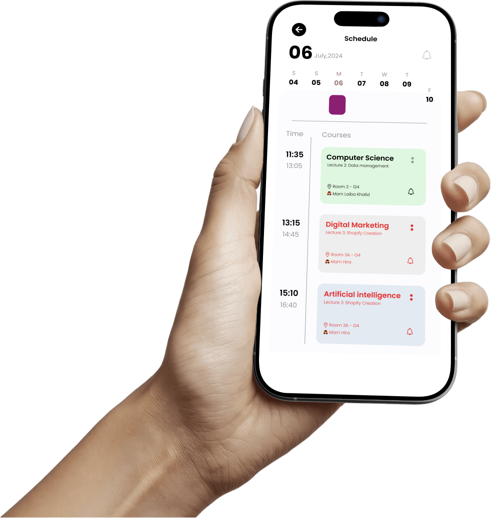 Student app daily schedule screen