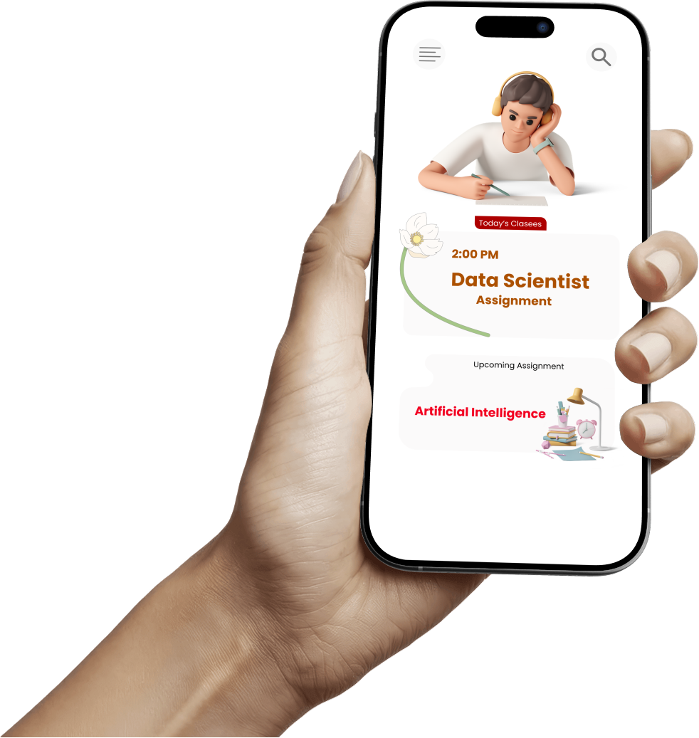 Student app classes and upcoming assignment screen