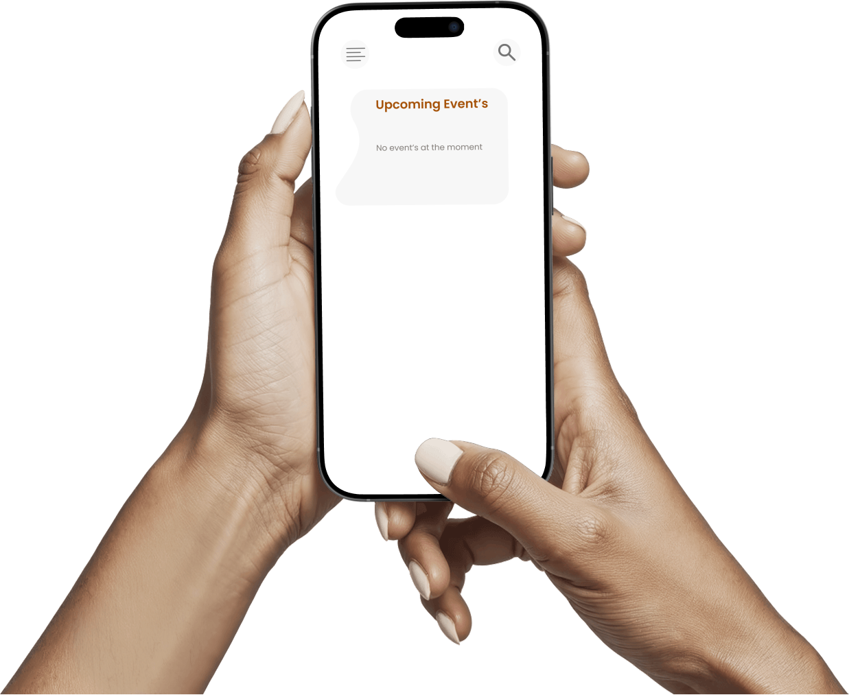 Student app upcoming event screen